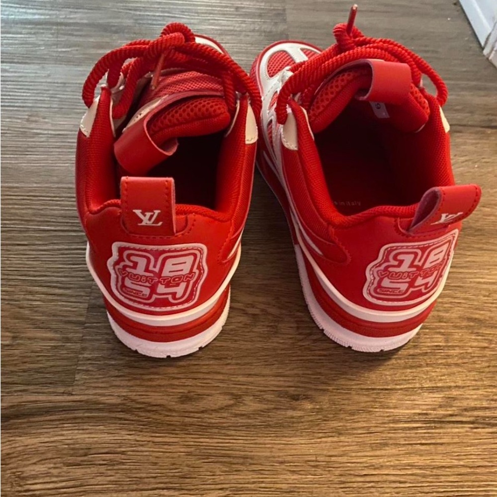 Red and white Louis Vuitton lv skates sneaker - Picture 3 of 5
